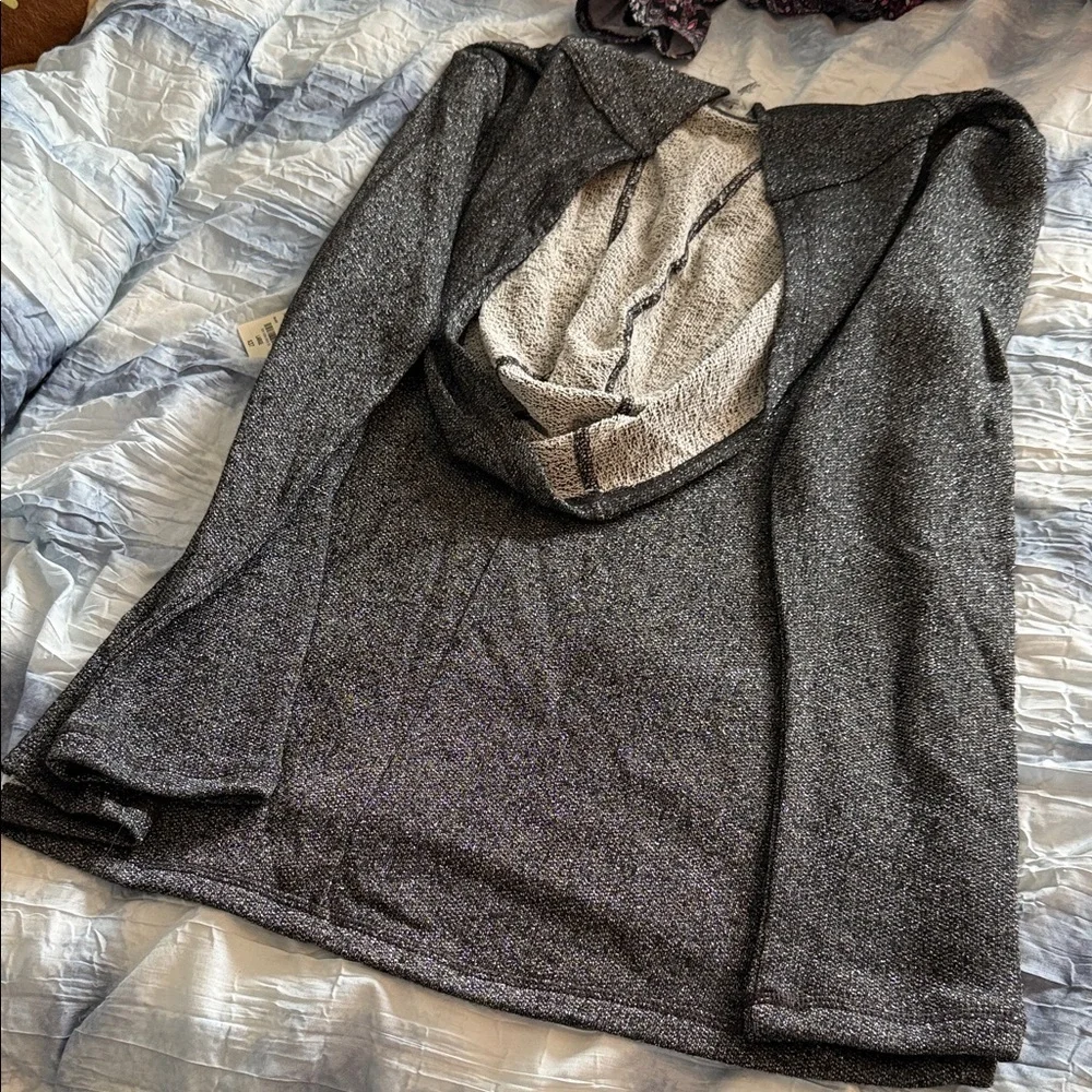 St. John's Bay Charcoal Hoodie Sparkle Sweater - Picture 5 of 7